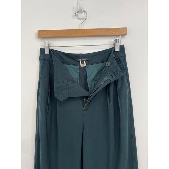 Madewell Drapey Pleated Wide-Leg Retro Slouchy Trouser Pants Dark Smoke - Size 0 - Picture 7 of 13